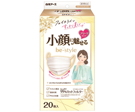 ビースタイル プリーツタイプ ふつうサイズ プレミアムホワイト 20枚×32箱入画像