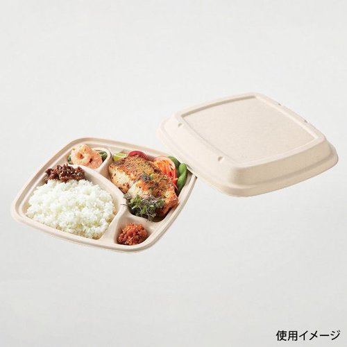 弁当容器 BB弁当 N23-23A ラミ パックスタイル 透明の容器に入った鮮やかな食品が並ぶ様子