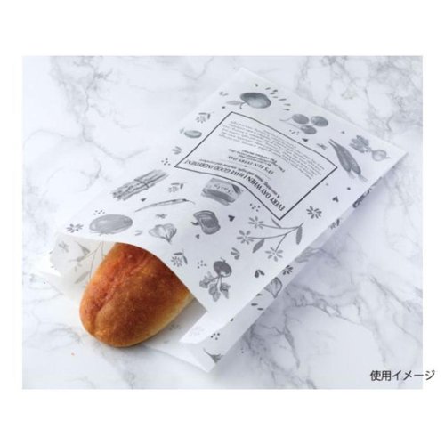 パン袋 No.364 OEC-D 耐油紙 大阪ポリエチレン販売 [ケース販売] 袋が折りたたまれ、側面に透けるデザインの様子