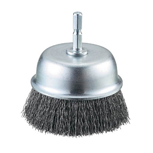 軸付ｶｯﾌﾟﾌﾞﾗｼ φ75×6 0.3mm ﾜｲﾔｰ線 1個画像