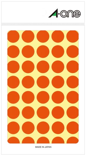 カラーラベル　丸型　１５ｍｍ径　橙画像