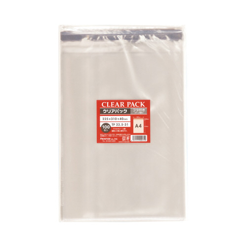 ＯＰＰ袋テープ付アルミ剥離Ａ４用　１００枚×１０画像