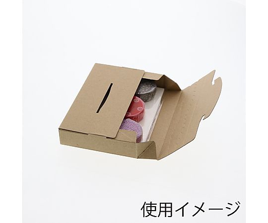 ダンボール　ラクポスBOX　160-30　10枚 しっかりと重ねられたダンボール箱の束が見える状態