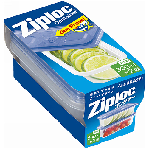 ｼﾞｯﾌﾟﾛｯｸ ｺﾝﾃﾅｰ 長方形 300mL 1ﾊﾟｯｸ(2個)画像