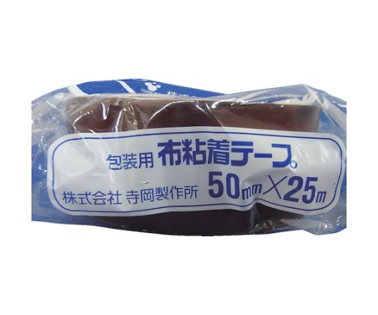 カラーオリーブテープ NO.145 茶 50mm×25M テープのロールが横向きに置かれ、茶色の色合いが見える状態