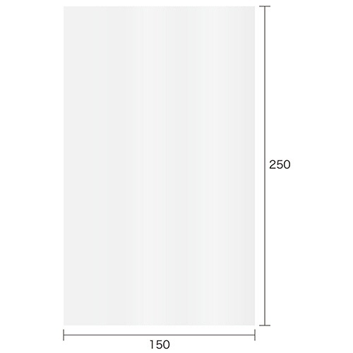 OPP袋 フラット(フタナシ)150×250mm 0.025mm 1パック(100枚) 透明な袋が平らに並んでいる様子