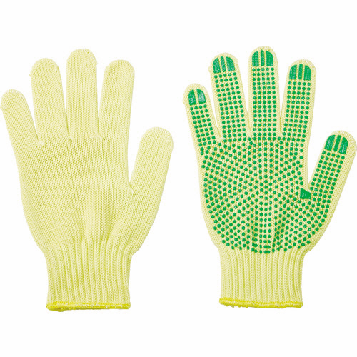 耐切創手袋 7ｹﾞｰｼﾞ 裏面ｷｭﾌﾟﾗ(ﾍﾞﾝﾍﾞﾙｸﾞ) すべり止め付 ｲｴﾛｰ 1双画像