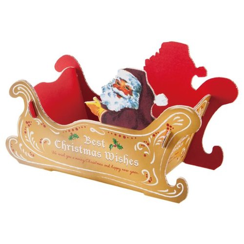 贈答箱 クリスマスアンティークサンタ ワンタッチトレイ-3(20枚) ヘッズ画像