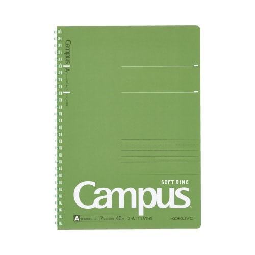 キャンパスソフトリングドット罫４０枚Ｂ５　緑　５冊画像