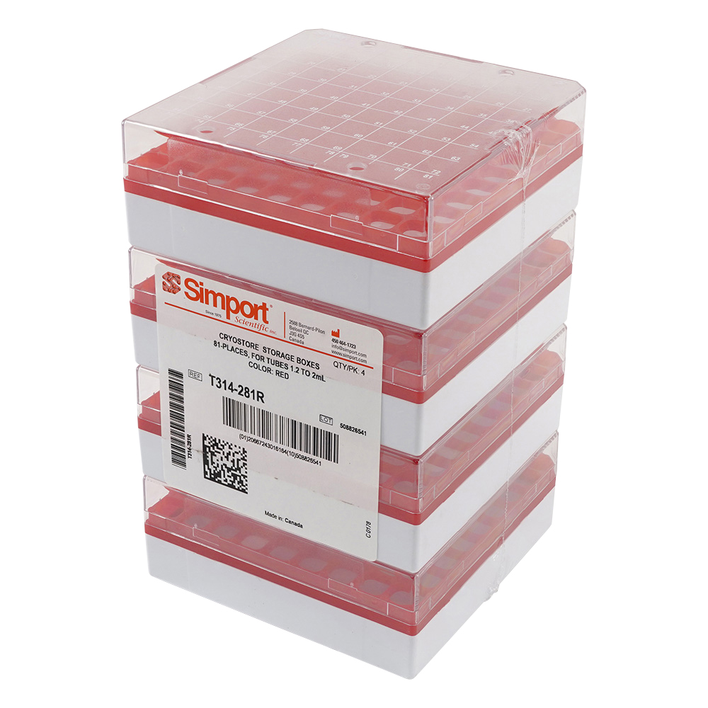 クライオストレージボックス　Cryostore（TM）　赤　4個入画像