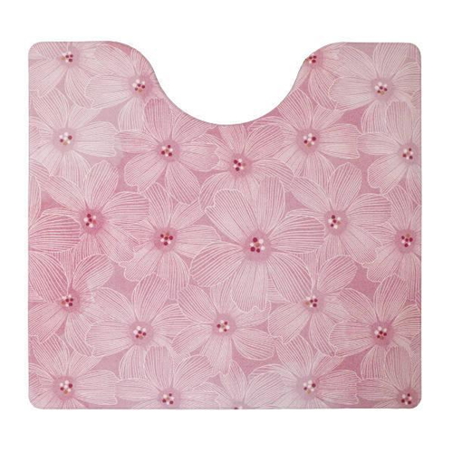 PVCトイレマット ズボラ トイレマット ブルーム約55×60×0.5cm ピンク画像