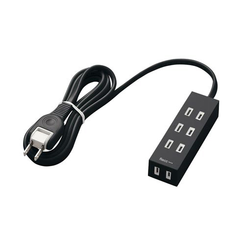 シャッタータップ　４個口　２．０ｍ　ブラック画像