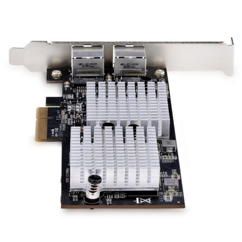 ネットワークアダプターカード　PCI　Express　x1　2ポート　1個 複数のポートが並ぶ状態のカードが見える