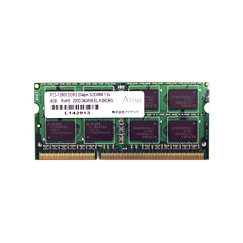 DDR3 1600MHz PC3-12800 204Pin SO-DIMM 4GB 省電力 1枚