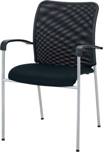 メッシュＭ用チェア　肘付　ブラック　４脚セット画像