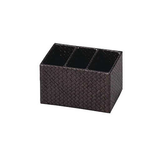リモコンスタンド リモコンラック＆ペン立て パンダン 幅16×奥行10×高さ10cm 小物収納 ダークブラウン画像