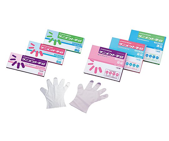 AS ONE 使い捨て手袋 Mサイズ 100枚入り サニメント手袋（PE厚手タイプ） M 100枚入 | ASO-6-895-02 | アズワン