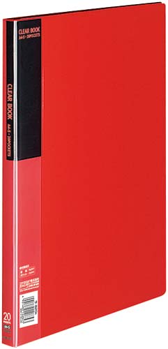 クリヤーブックベーシックＡ４縦２０ポケット赤１０冊画像