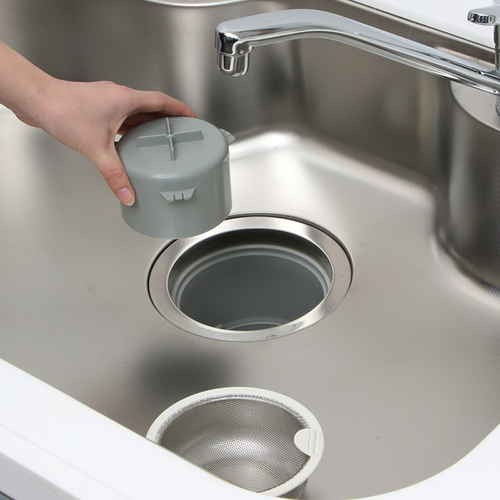 防臭ワン　十字型　防臭効果　排水トラップ 十字型の内部構造が見える状態