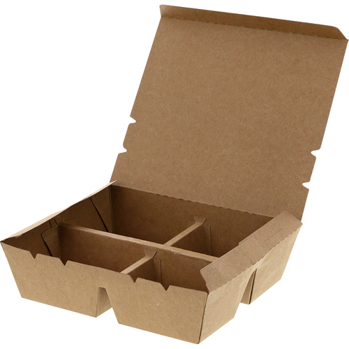 弁当容器 ｴｺﾗﾝﾁﾎﾞｯｸｽ 4仕切 1ﾊﾟｯｸ(20枚)画像