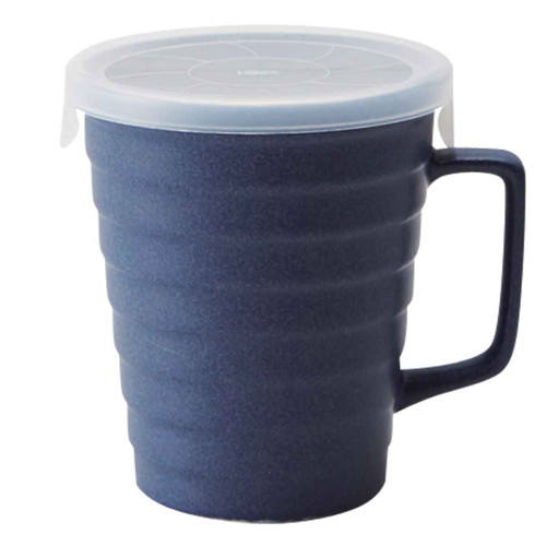 マグカップ フタ付き 230ml 陶器 日本製 ネイビー画像