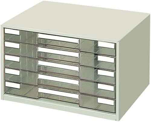 レターケース透明プラスチック引出しタイプＢ４横５段画像