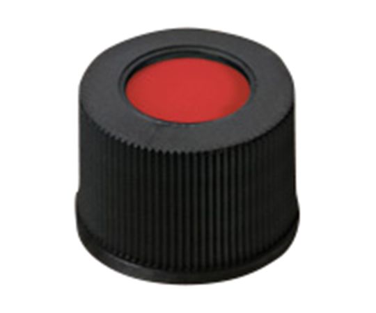 オートサンプラー用バイアル用 黒キャップ+セプタム（PTFE/シリコン/PTFE） 100個入画像