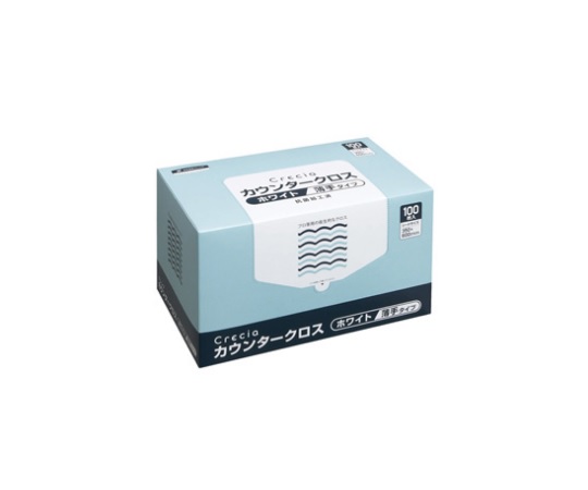 クレシアカウンタークロス薄手タイプホワイト 1箱（100枚入）画像