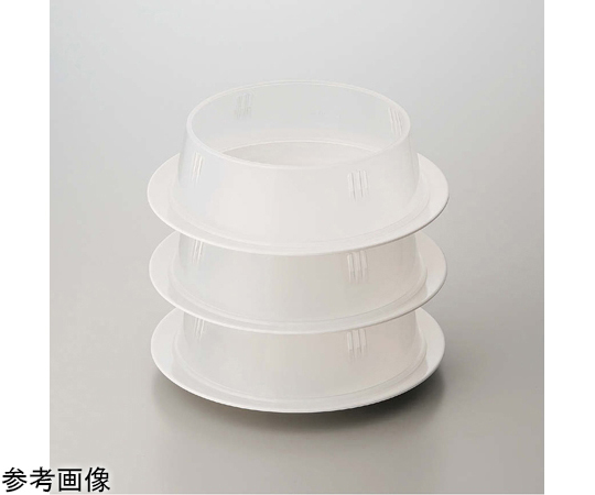23～25cm 丸皿用皿枠 クリアー 180個入 透明なプラスチックの皿枠が整然と並んでいる様子
