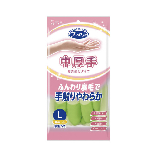 ファミリービニール中厚手指先強化　Ｌグリーン×１０画像