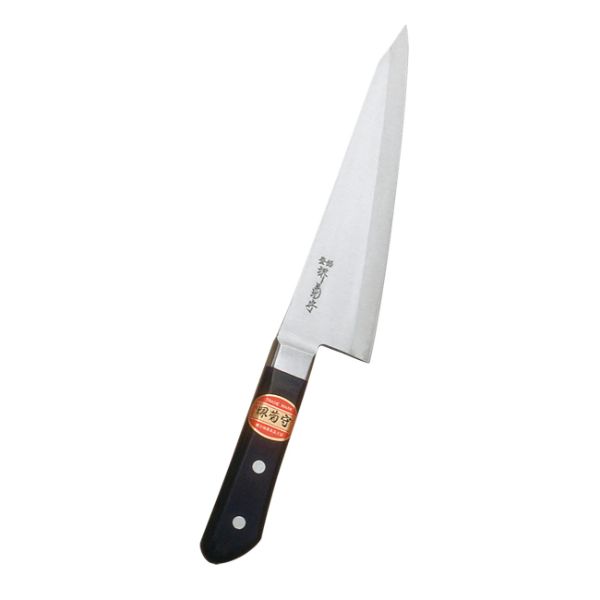 包丁　堺菊守　日本鋼　口金付　ガラスキ18cm　N-700　河村刃物画像