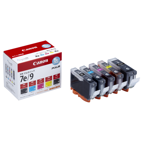 ｲﾝｸﾀﾝｸ BCI-7e+9/5MP 5色ﾏﾙﾁﾊﾟｯｸ 1018B003 1箱(5個:各色1個)画像