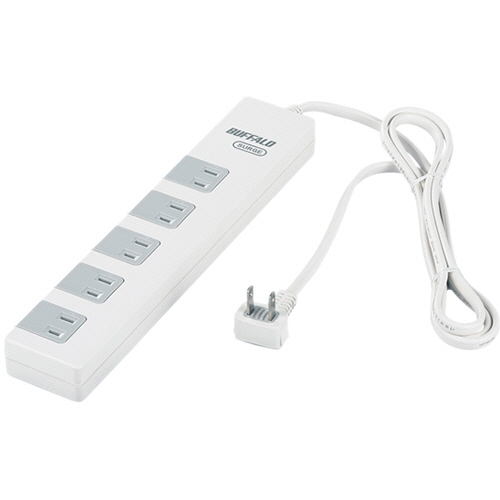 2ﾋﾟﾝ式電源ﾀｯﾌﾟ 10個口ﾀｲﾌﾟ 雷ｻｰｼﾞ防止/集中ｽｲｯﾁ付 ﾎﾜｲﾄ 1.5m 1個画像