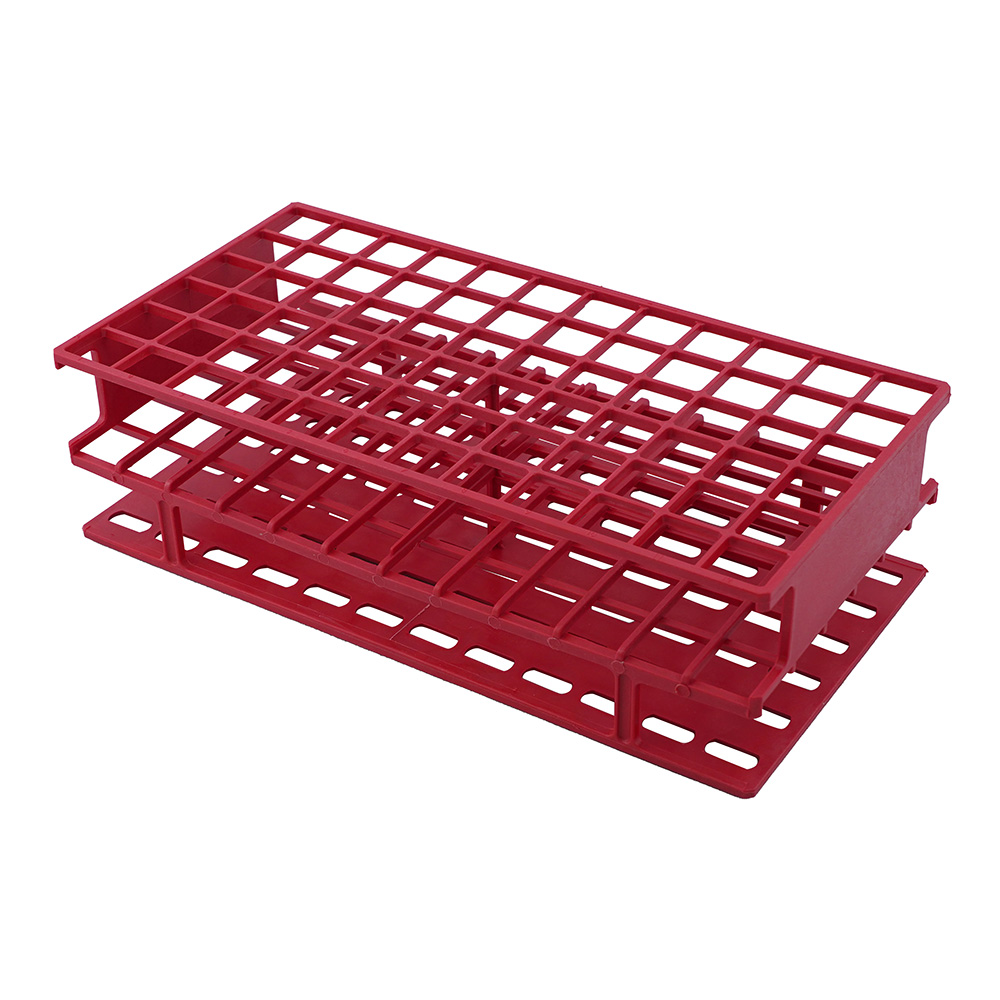 アンワイヤー試験管立　φ16mm×72本　レッド