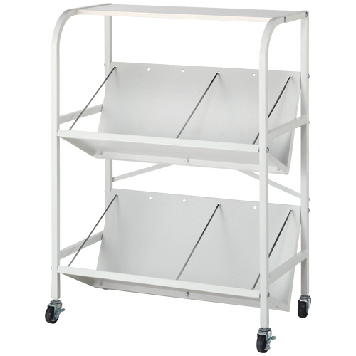 高耐荷重傾斜ﾌｧｲﾙﾜｺﾞﾝ 2段 天板付 ﾎﾜｲﾄ 1台