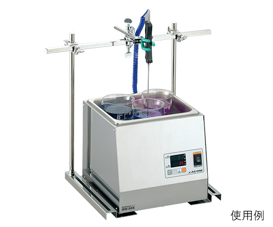 ヒータースタンド 角型スタンド・ワイドタイプ 表面が艶やかなスチール製のスタンドが正面から見える状態