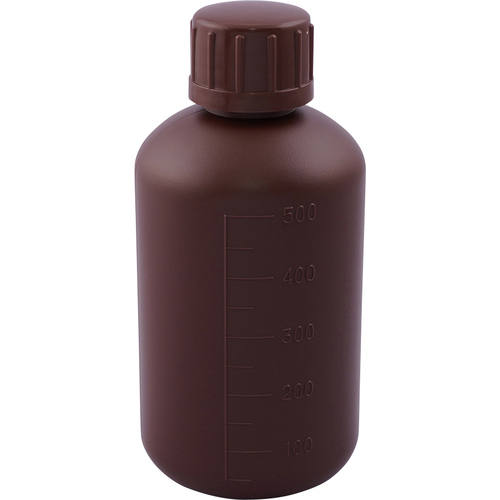 細口丸型遮光瓶500ml(茶) 1本画像