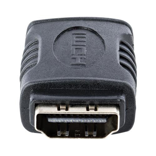 HDMI　中継コネクター　メス-メス　ブラック　1個 コネクターの両端がはっきりと見える角度からの撮影