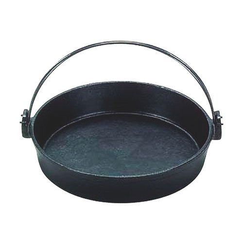 卓上用品 (S)鉄 すきやき鍋 ツル付(黒塗り) 24cm