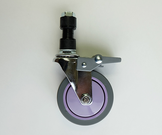 キャスター ゴム止め式 23mm用 紫 φ75mmストッパー付