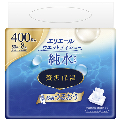 ｴﾘｴｰﾙ ｳｴｯﾄﾃｨｼｭｰ 純水ﾀｲﾌﾟ 贅沢保湿 詰替用 1ｾｯﾄ(1600枚:400枚×4ﾊﾟｯｸ)画像