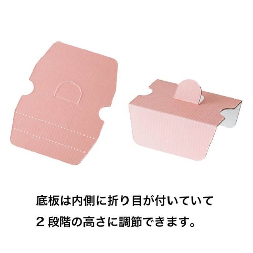 ギフト箱 シェリーデイジーワンタッチトレイ-3(10枚) ヘッズ 複数のトレイが整然と重なり、各側面にデザインが施されている様子