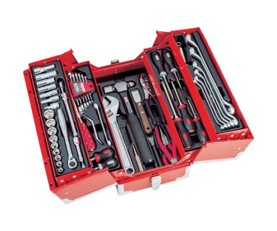 整備用工具セット ツールセット（オートメカニック用） レッド 61点セット画像