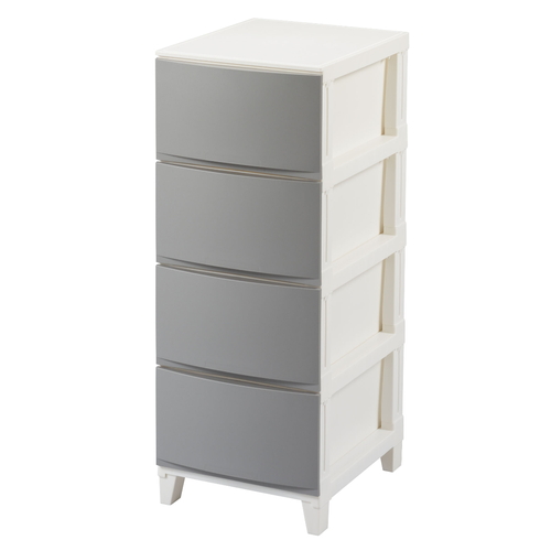 収納ケース チェスト タンス 4段 幅34×奥行42×高さ88cm ルームスシェード サンドグレー画像