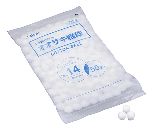 オオサキ綿球　Ｎｏ．１４　直径１４ｍｍ　５０ｇ入