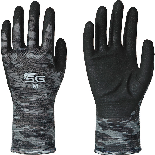 ﾄﾜﾛﾝ ﾆﾄﾘﾙ背抜き手袋 SG-A007 ｸﾞﾚｰ迷彩 M 1双画像