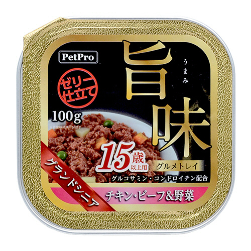 PetPro 旨味ｸﾞﾙﾒﾄﾚｲ 15歳以上用 ﾁｷﾝ･ﾋﾞｰﾌ&野菜 100g 1個画像