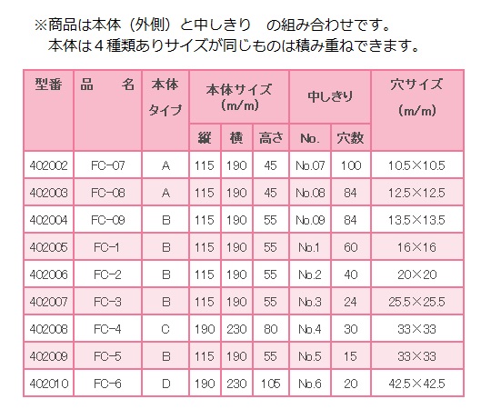 フリージングコンテナ　本体Aタイプ+中仕切No.07　FC-07 透明な容器に中仕切りが収められた状態