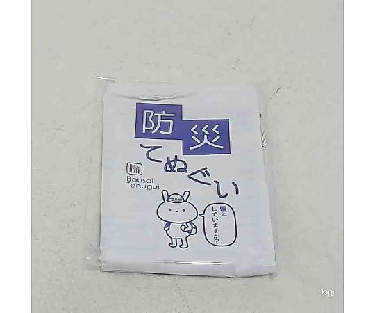 防災てぬぐい 鮮やかな色合いのてぬぐいが広げられ、図柄が際立っている様子