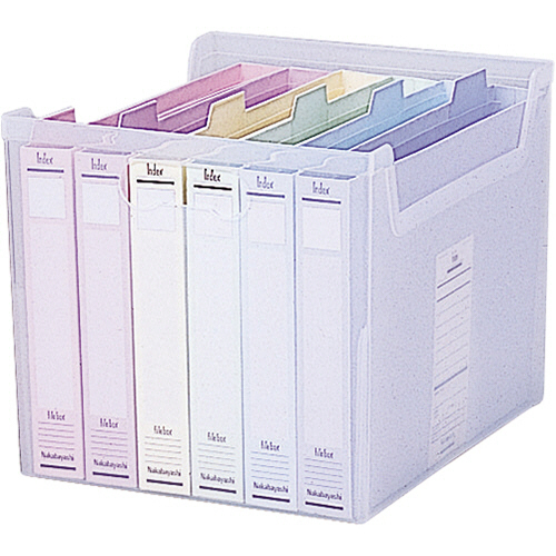 ｲﾝﾃﾞｯｸｽﾌｧｲﾙﾎﾞｯｸｽF3 A4ﾖｺ ﾍﾟｰﾊﾟｰﾌｧｲﾙ6冊付 ｸﾘｱ 1個画像